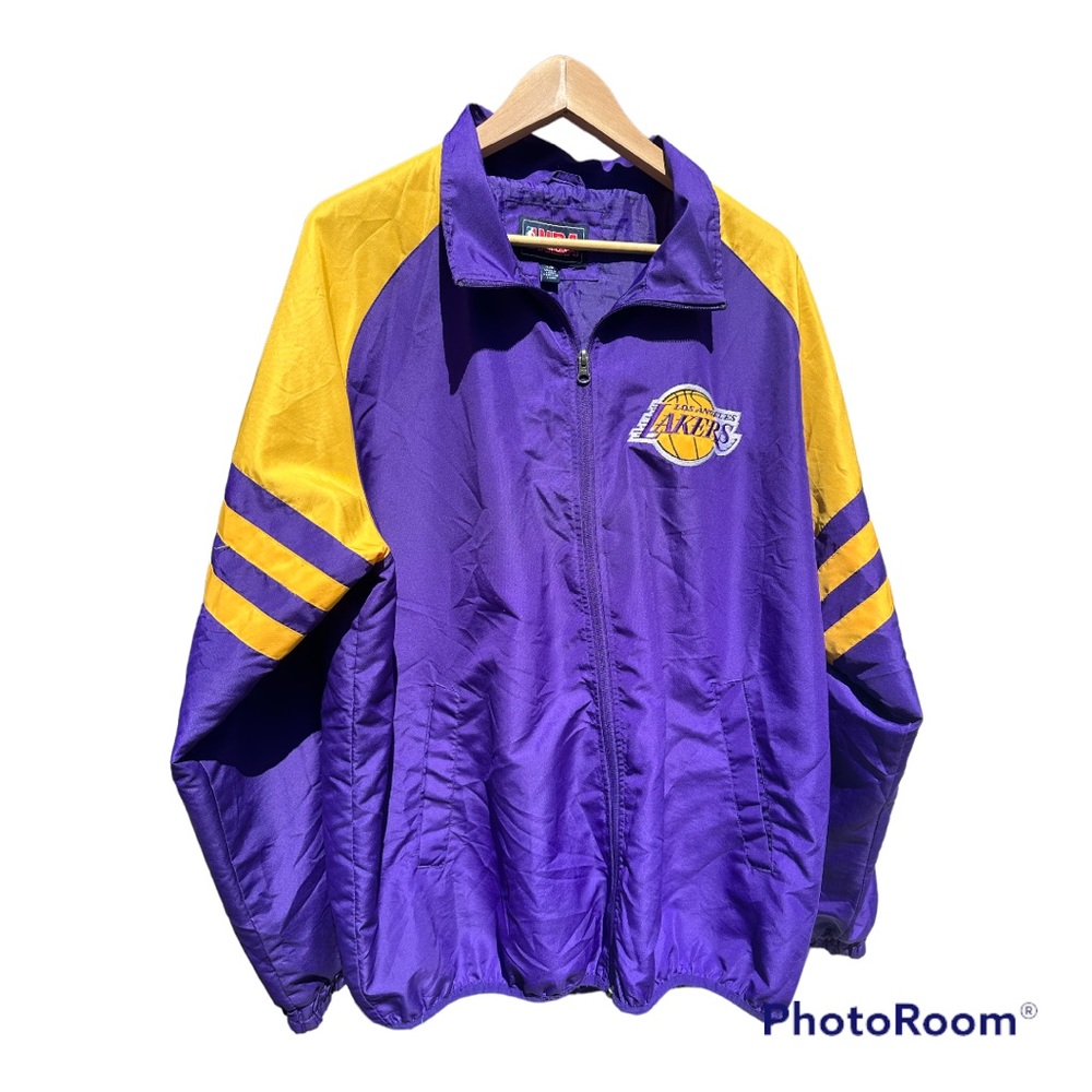 LAKERS Los Angeles Vintage zip-up Jacket Windbreaker NBA  Size Large